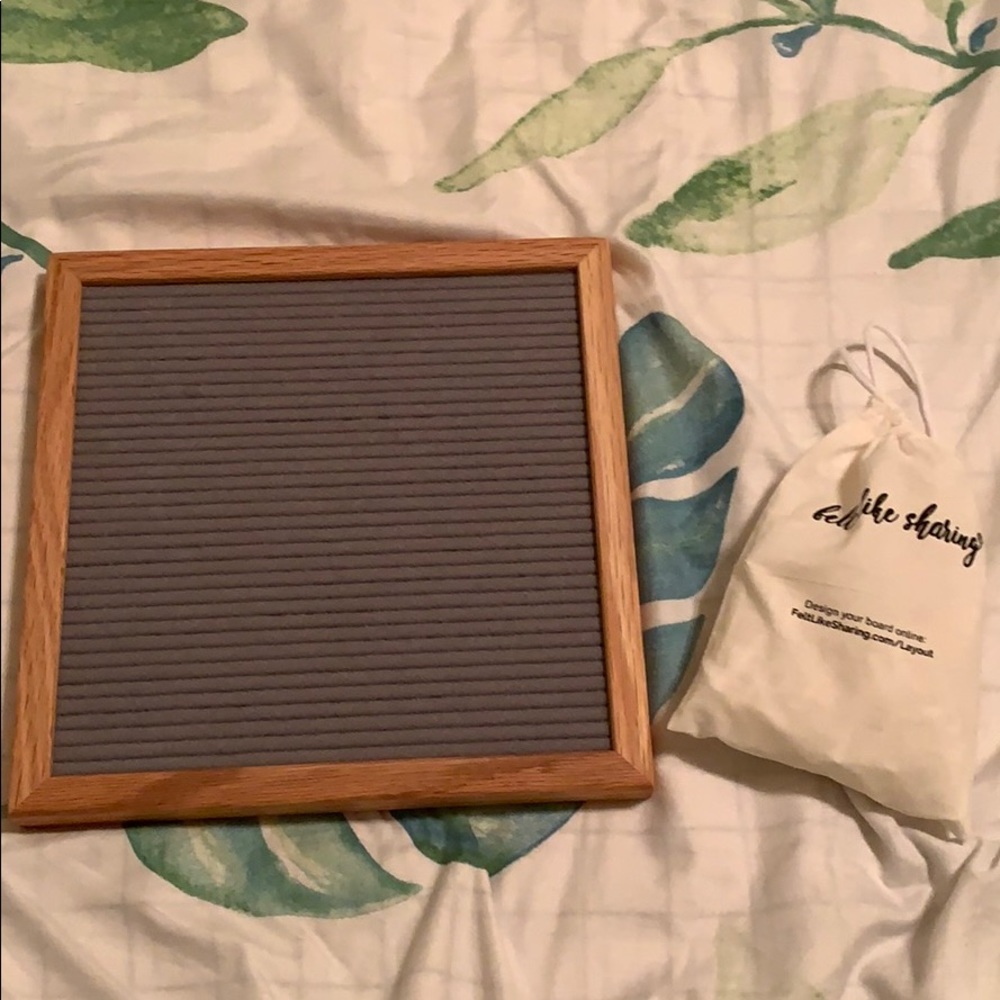 grey felt board with letters